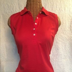 Nike Sleeveless Golf Shirt Red Small